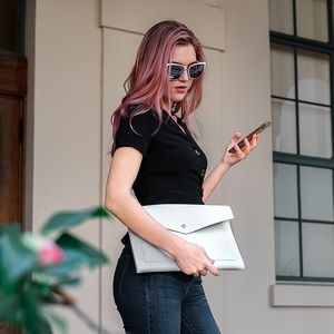 NWT Glass Ladder Co.  Light Blue Portfolio Clutch